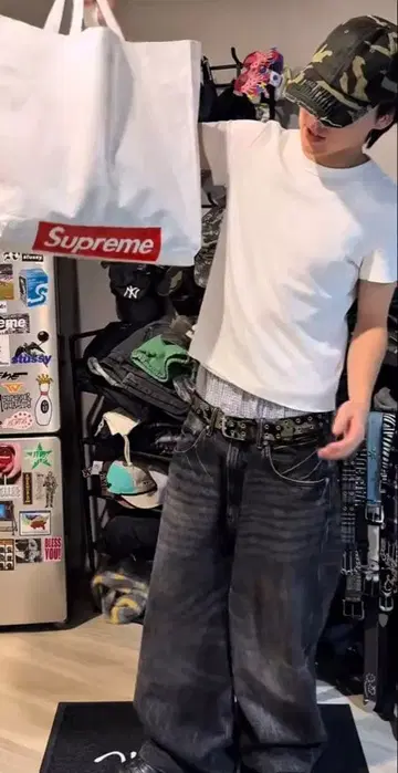 엔도 모리 착용 H&M BAGGY 데미지 가공 데님 최저가