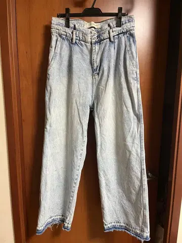 Feng Chen Wang 더블 허리 배기 데님 와이드 사이즈 M