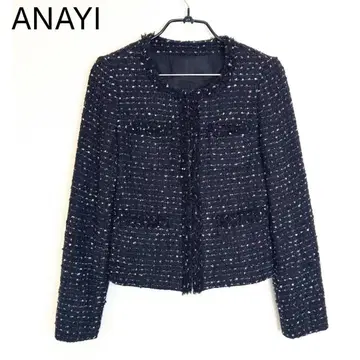 anayi 트위드 자켓 블랙 계열