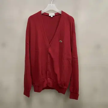 LACOSTE 릴랙스핏 오가닉 코튼 V넥 가디건