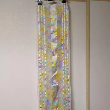 실크 100% 시스루 꽃무늬 스카프