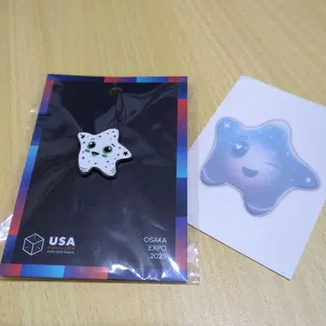[ 오사카 만박 ] 미국관 핀 배지 스파크 타투 씰 포함