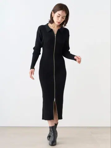 [snidel] 프론트 지퍼 니트 원피스