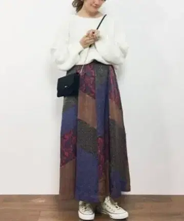 카르도파브리카 패치워크 롱 스커트