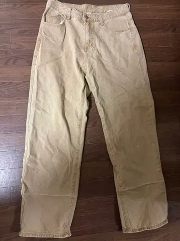 베이지 스트레이트 데님 팬츠