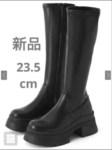 [실내 시착만 한 상품] GRL 통굽 가죽 롱 부츠 [zr1206]