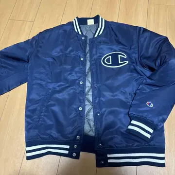 Champion 네이비 바시티 자켓