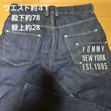 TOMMY 스트레이트 데님 다크 블루