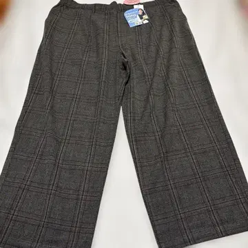 Hina Style 그레이 계열 체크 와이드 팬츠 6L