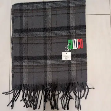 반값! CUZCO 모 90% 머플러 체크 무늬 택 포함 새상품