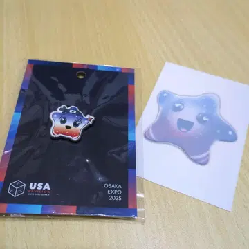 [ 오사카 만박 ] 미국관 핀 배지 스파크 타투 씰 포함