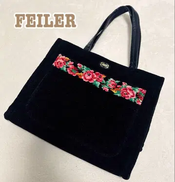 새상품급 페이러 토트백 꽃무늬 블랙 토트 A4 사이즈