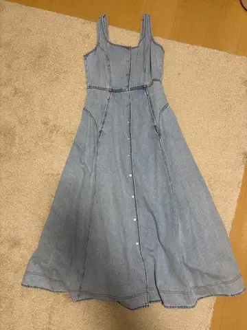 LAVANDA 라반다 프론트 버튼 점퍼 스커트 인디고 컬러