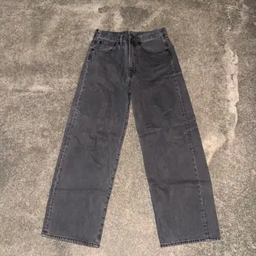 다크 그레이 와이드 레그 데님