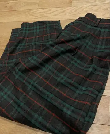 체크 와이드 슬랙스