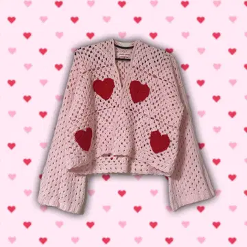 크로셰 하트 가디건