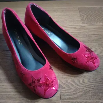 HILLS AVENUE 힐즈아베뉴 22cm 빨간색 스웨이드 별 스팽글