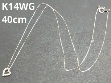 K14WG 목걸이 하트형 585각인 다이아 지르코니아