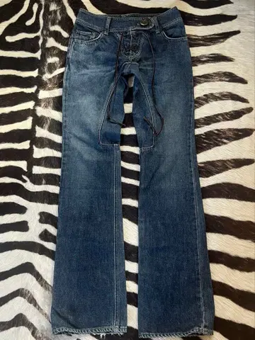 Share spirit lace up denim pants lgb