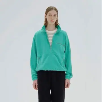 오라리 퓨어 실크 컴포트 플리스 하프 지퍼