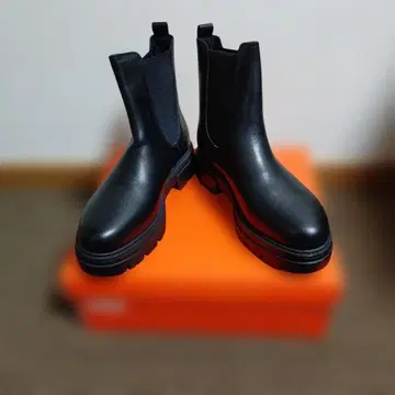 블랙 사이드 고어 부츠 가죽