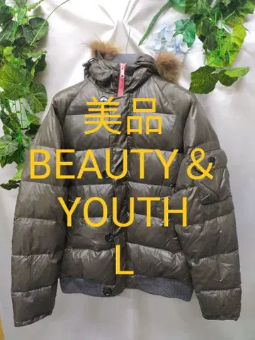 새상품급 뷰티&유스 다운 자켓 L 카키