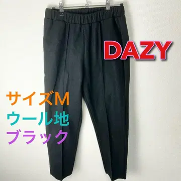 c802 DAZY 울지 블랙 센터 프레스 팬츠 M 허리밴딩