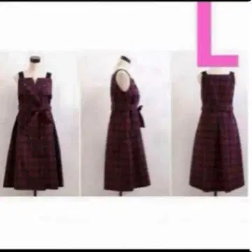 체크 무늬 트렌치풍 원피스 L 허리 벨트