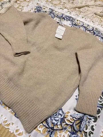 UNTITLED 베이지 긴팔 니트 스웨터 빅 사이즈 48