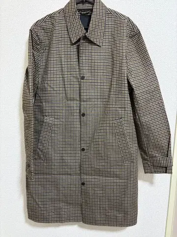 H&M 스텐카라 코트 체크 무늬 브라운 계열