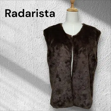 Radarista 라다리스타 인조 모피 베스트 지레 M 다크 브라운