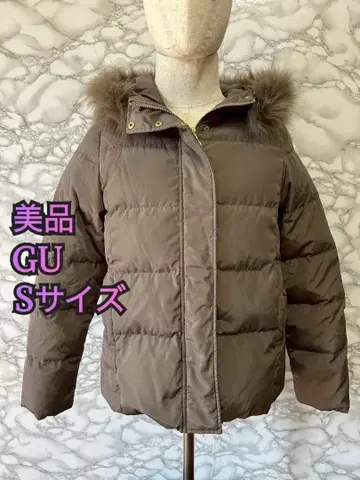 [ 230 ] 여성용 GU 퍼 후드 다운 자켓 브라운 S 사이즈