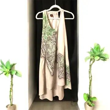 YOKANG  슬리브리스 오버롤 스커트 롱