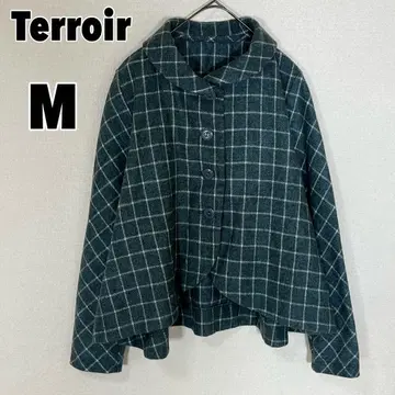 테루아 (M) 체크 무늬 아우터 자켓 코트