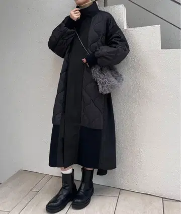 에신타 절개 맥시 밀리터리 코트