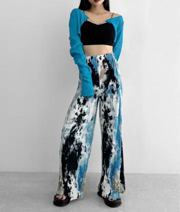 LVEU. 타이다이 패턴 플리츠 팬츠 하의