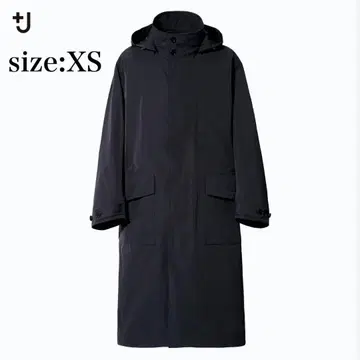 [ 레어 ] UNIQLO +J 오버 사이즈 후디드 롱 코트 블랙 XS