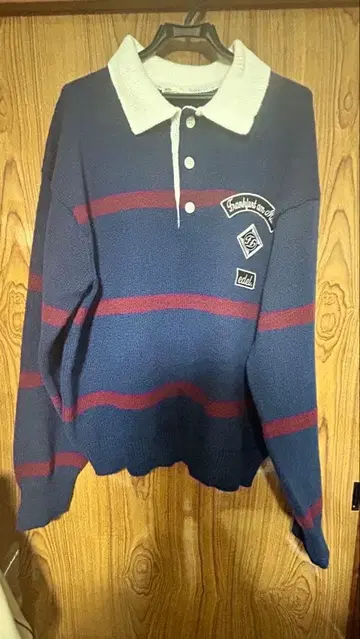 JaVa 와펜 디자인 라거 폴로 니트 (긴팔) 여성용 남성용