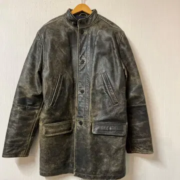 DKNY 가죽 코트 사이즈 M 남성용 충전솜 소가죽