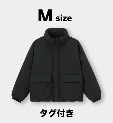 [택 포함] GU 히트 패디드 스탠드 블루종 블랙 M 사이즈