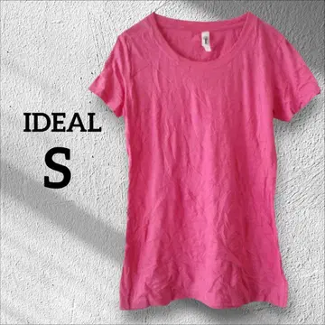 1점 한정 IDEAL 핑크 반팔 티셔츠 티셔츠 상의 [ S ]