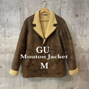 [ 지유 ] GU 무스탕 터치 하프 코트 보아 합성 피혁 남성용 M