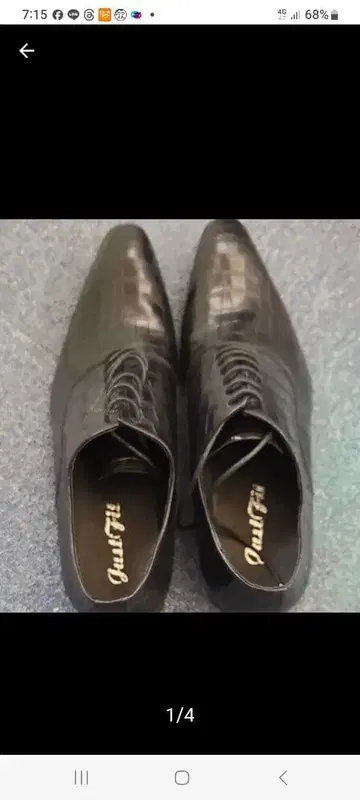 just fit 블랙 크로커다일풍 드레스 슈즈