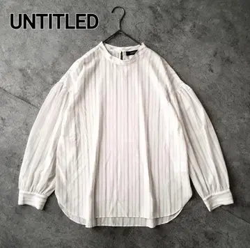 새상품급 언타이틀 밴드 카라 긴팔 블라우스 셔츠 화이트 M