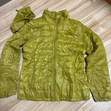 올리브 그린 퀼팅 다운 자켓 수납 봉투 포함 여성용 L