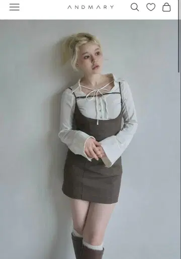 [ andmary ] Betty layered check dress