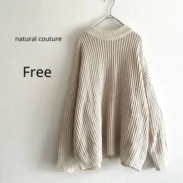 [ natural couture ] 니트 크루넥 아이보리 리브