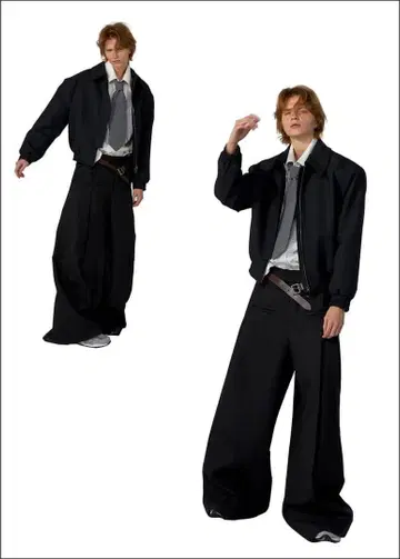 Fax Copy Express 와이드 팬츠 M 블랙