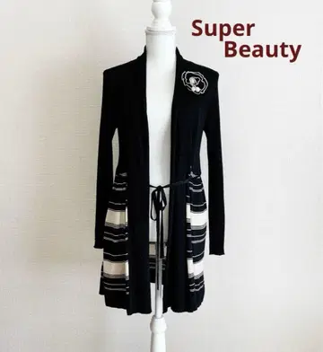 슈퍼 뷰티 슈퍼 뷰티 니트 롱 가디건 라메사