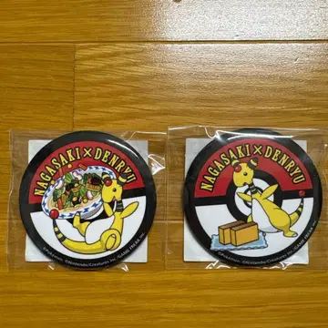 포켓몬 덴류우 캔뱃지 2점 짬뽕 카스테라